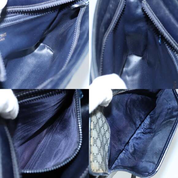 CELINE Macadam Canvas Shoulder Bag Coated Canvas Navy - Picture 12 of 12